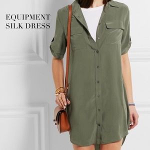 Equipment army green silk dress